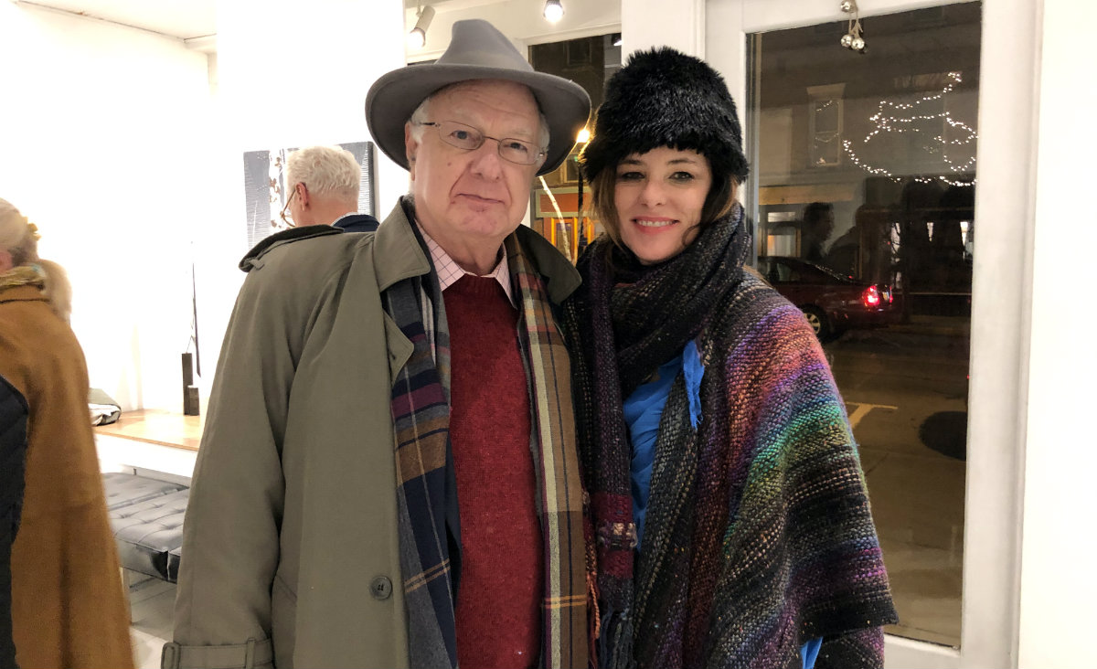 Winter Nocturne at Carried Haddad Gallery. Journalist, novelist and screenwriter&nbsp;David Black&nbsp;with actor&nbsp;Parker Posey