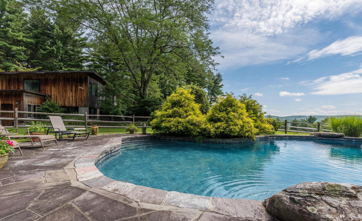 Inground pool with views