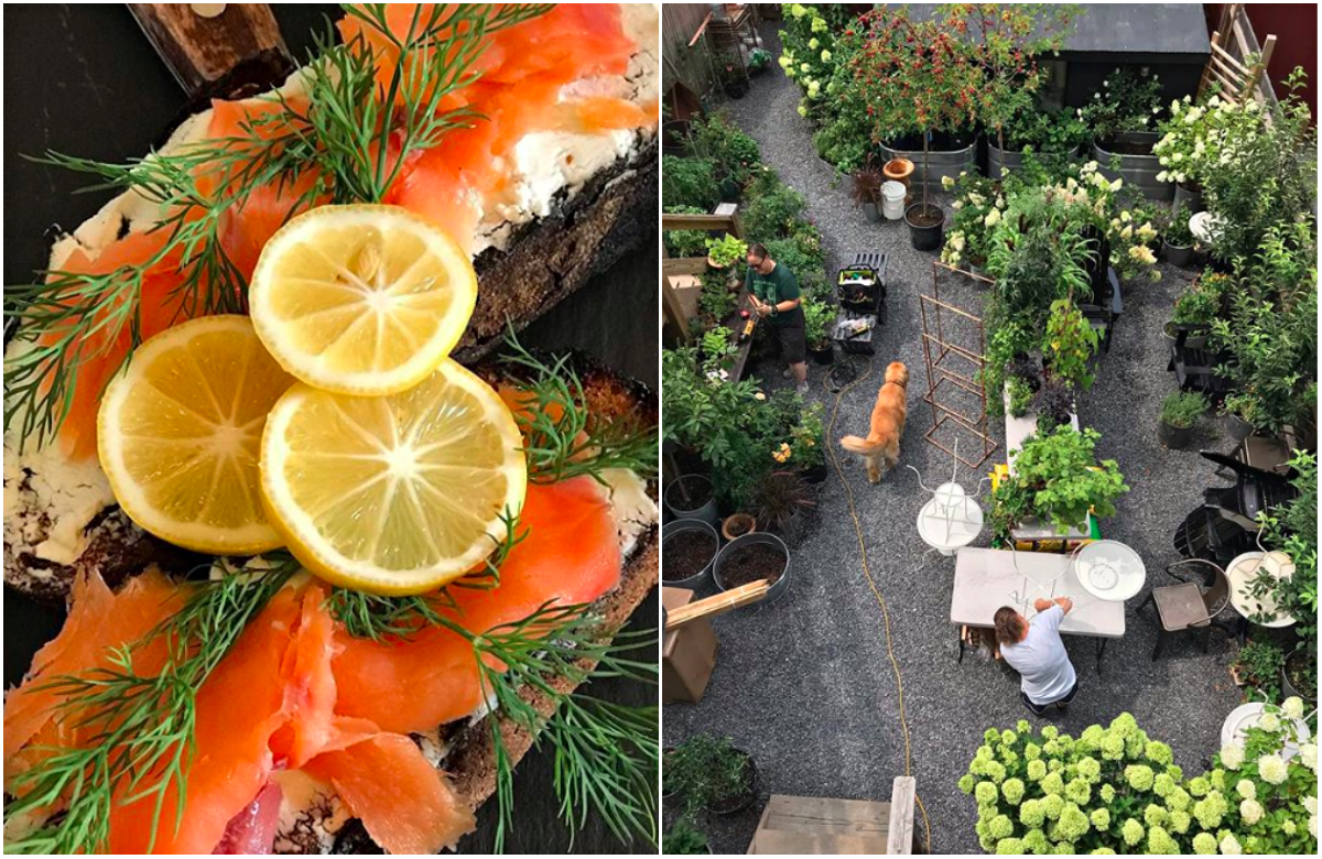 Salmon and chevre tartine/Event prep goes on in the back garden. (Photo courtesy of Home/Made) Salmon and chevre tartine/Event prep goes on in the back garden. (Photo courtesy of Home/Made)