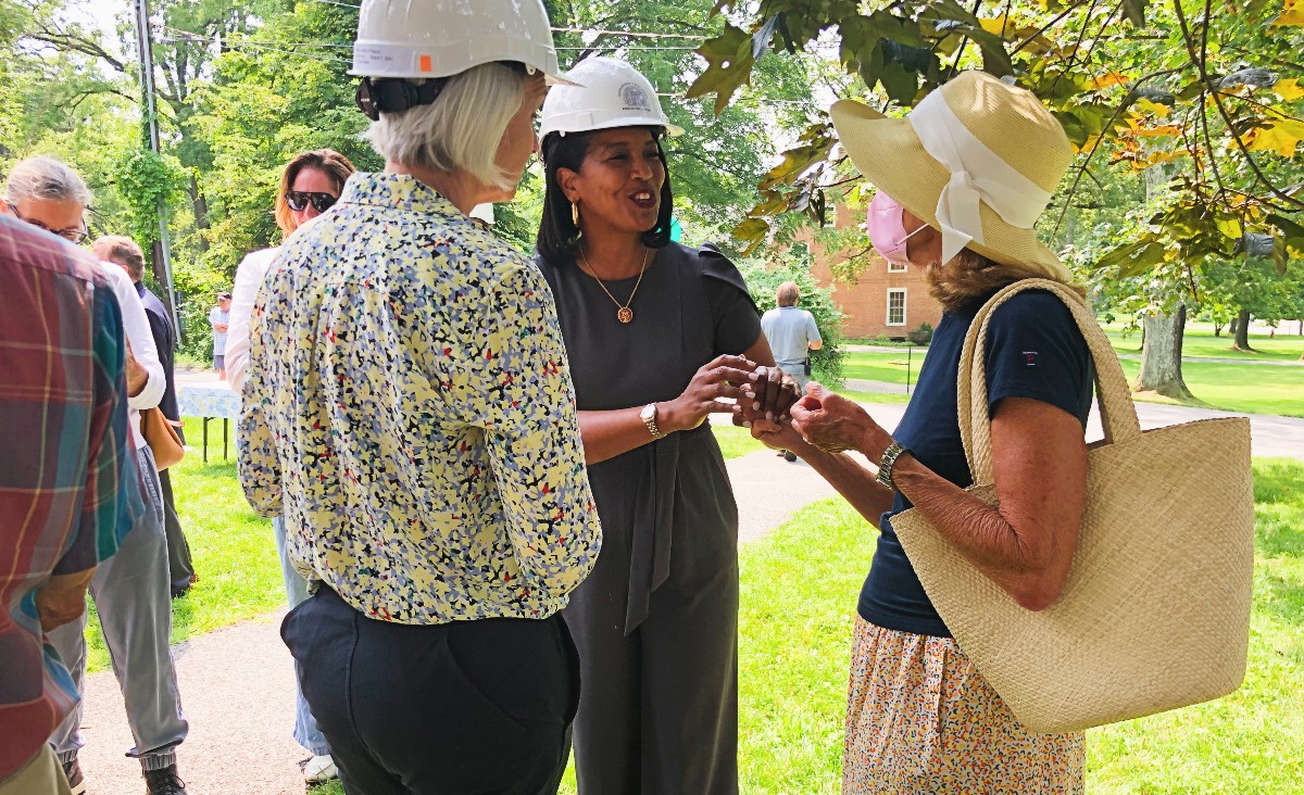Jahana Hayes, U.S. Representative for the Fifth Congressional District of Connecticut, greets her constituents.