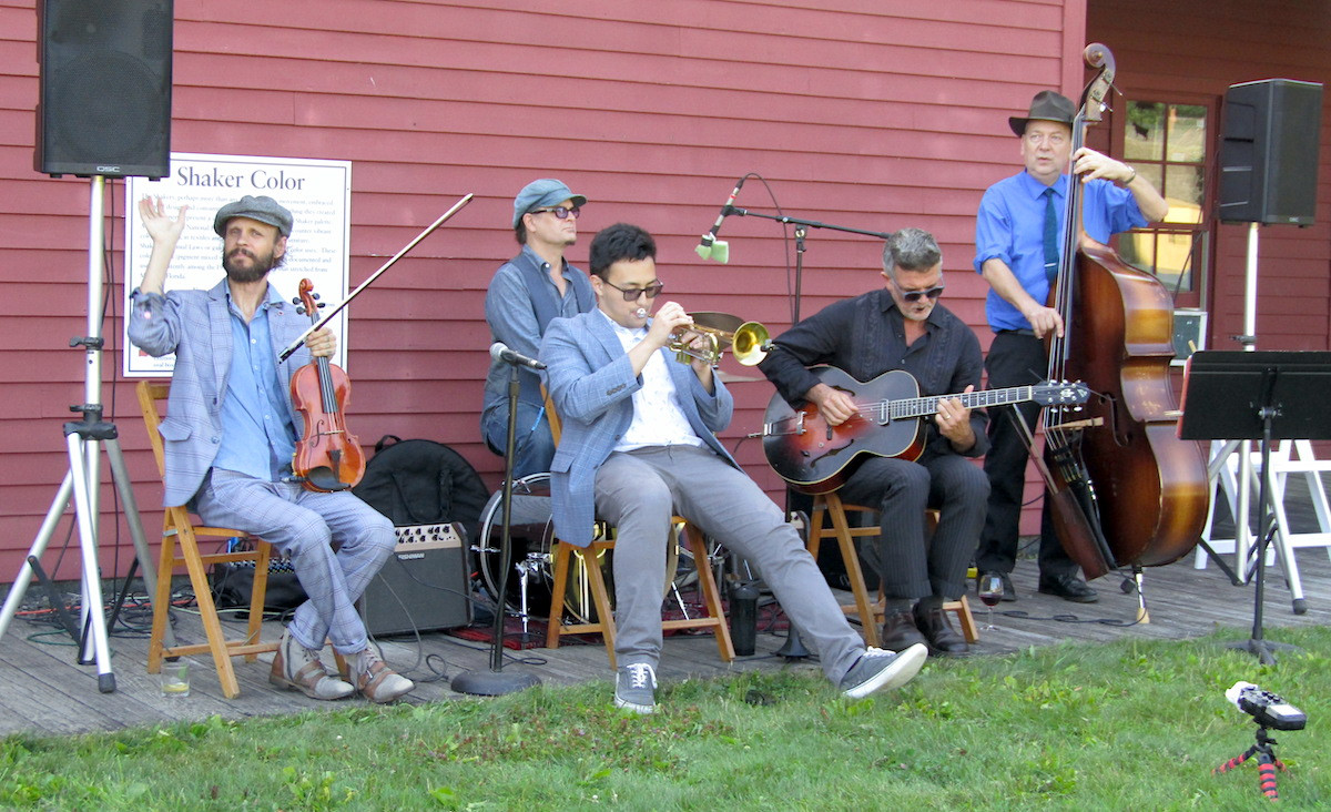 The Lucky Five performs for the crowd.