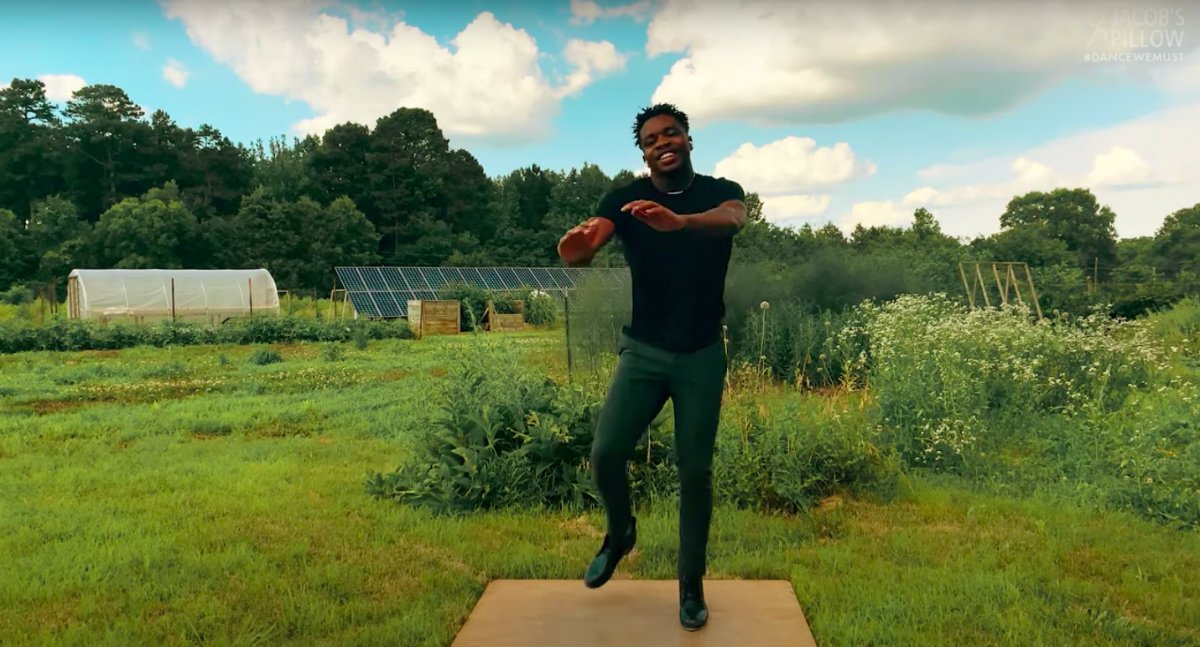 Jabu Graybeal improvises a tap performance. Jabu Graybeal improvises a tap performance.