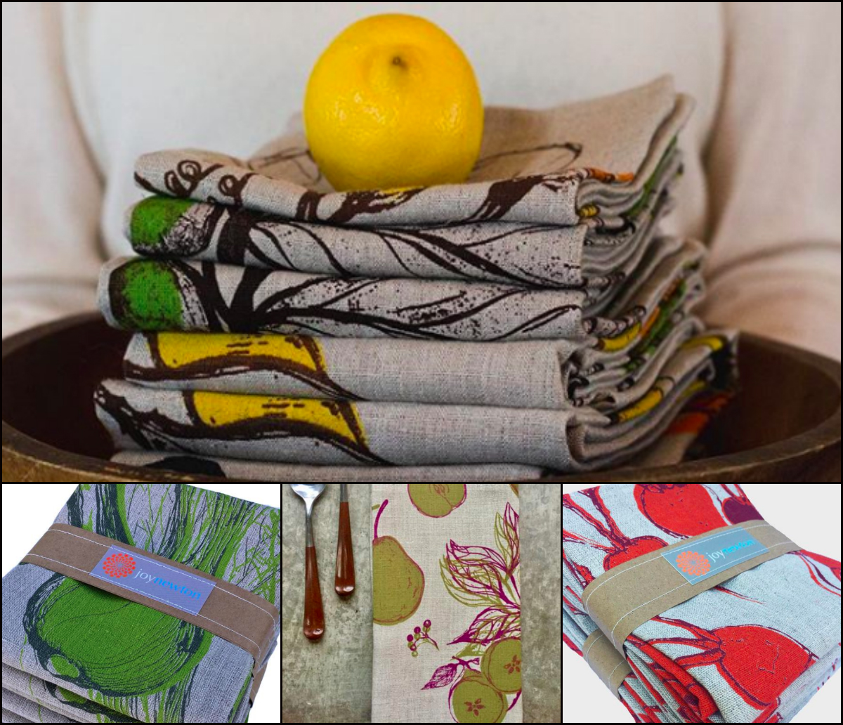 Joy Newton tea towels and napkins