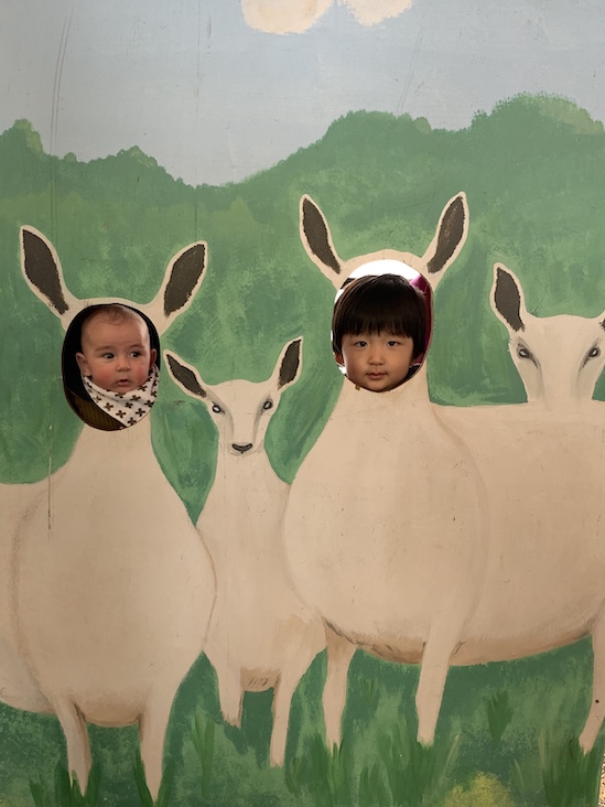 Scene at a previous Festival: Nena Johnson&#39;s son Elio on the left, with his pal Frankie Lee.