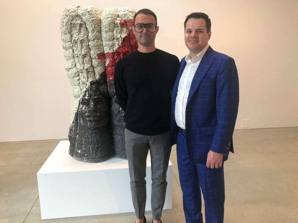 Justin Kouri and Michael Corrao of Kouri+Corrao Gallery in Santa Fe;&nbsp;they represent Raven Halfmoon