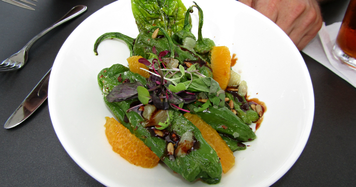 Roasted shishito peppers