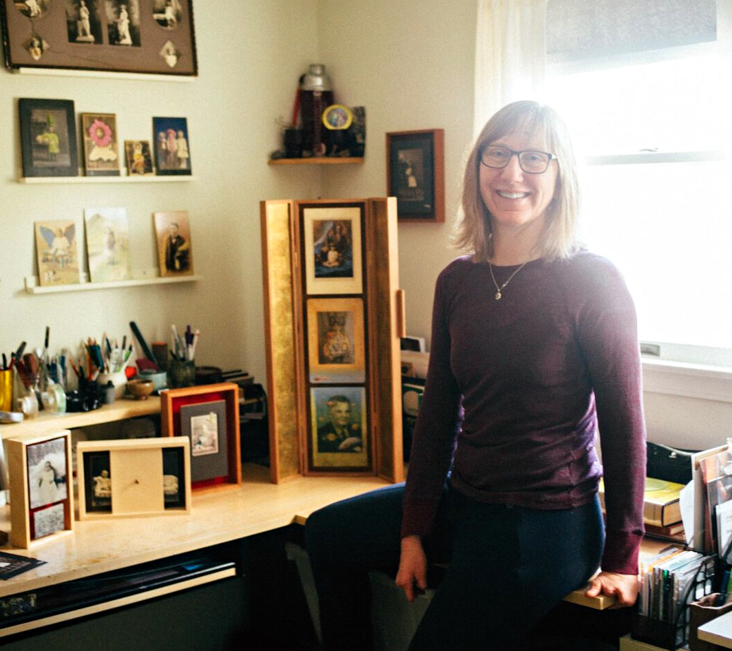 The artist in her studio. The artist in her studio.