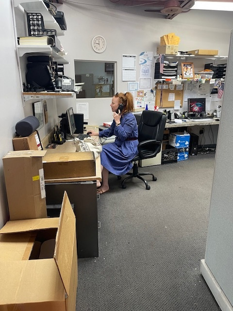 Actor Lauren Ambrose records a phone message about the Save the Triplex fundraising effort.