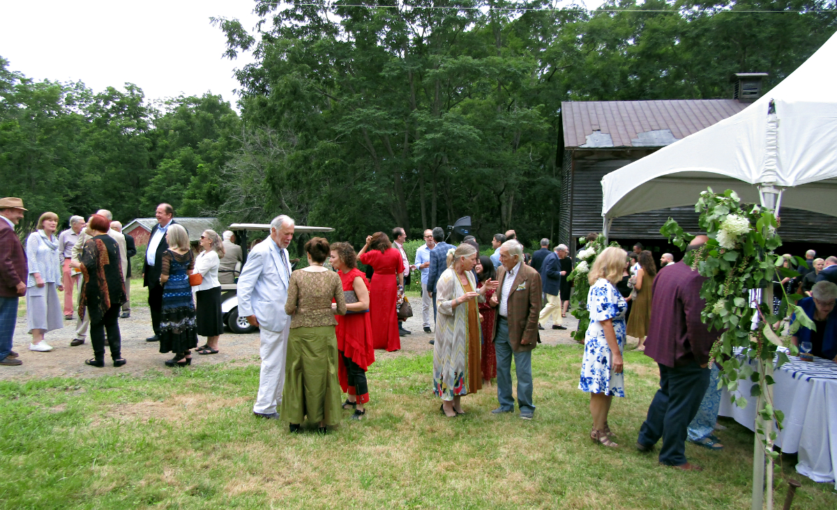 Guests sip cocktails before the storm set in.
