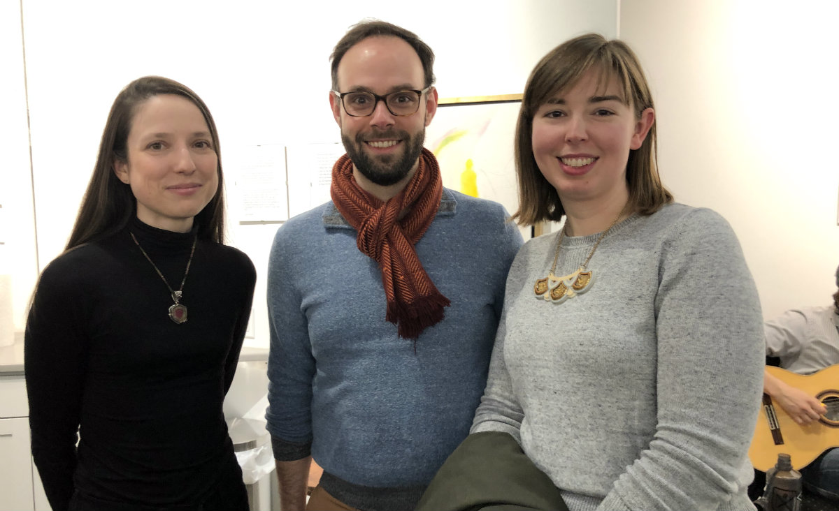 Mary Bazchchuk, Jake Heggelke and Sarah Haze, a potter and illustrator in Chatham