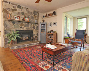 Living room with fireplace