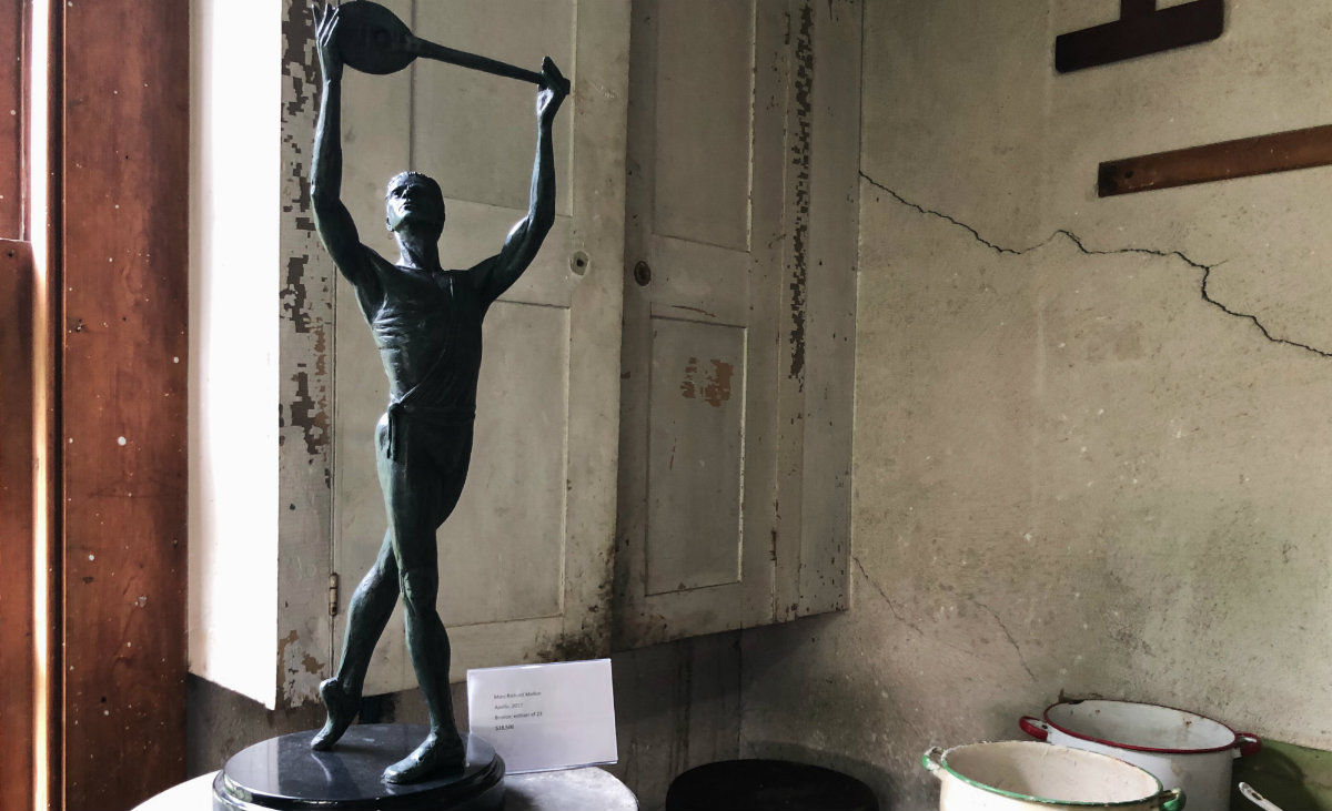 Mellon&#39;s bronze sculpture "Apollo" was on view and for sale in the Chesterwood studio.