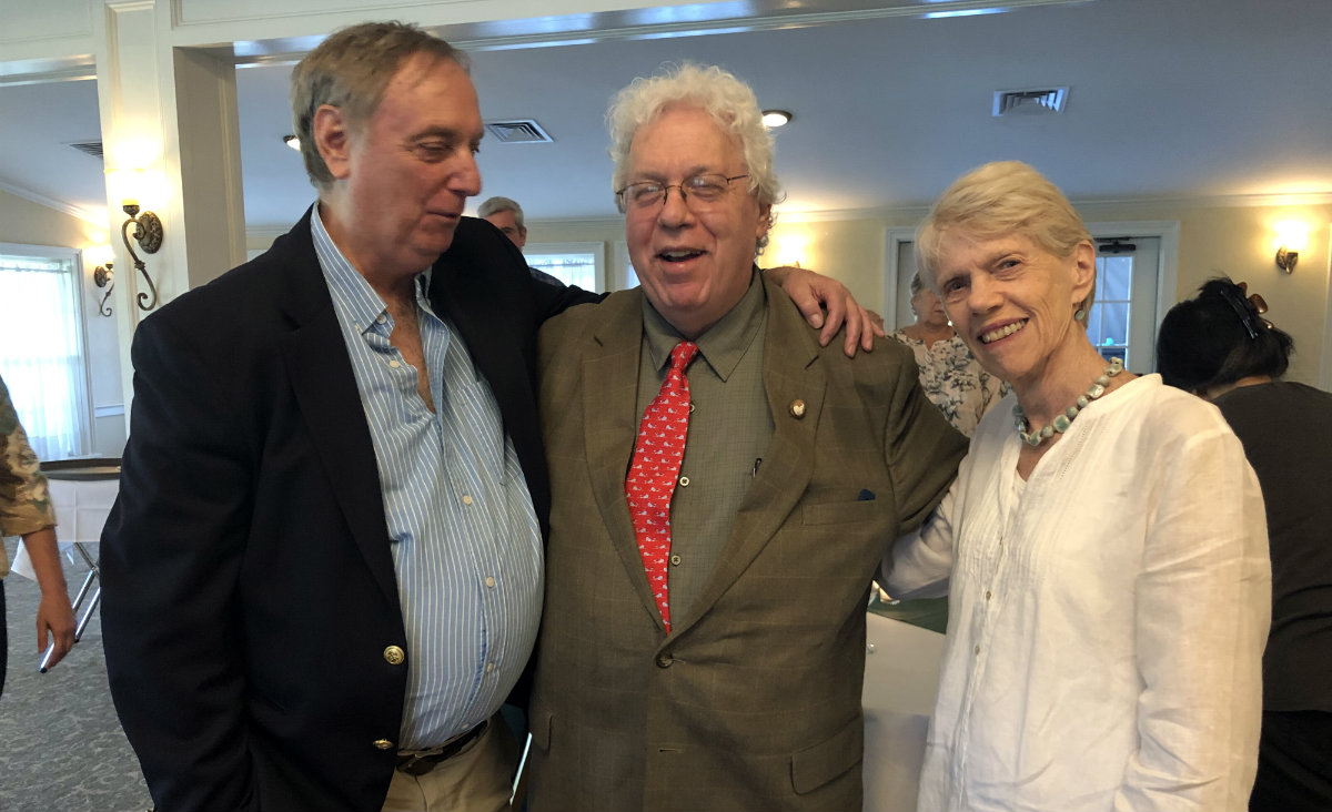 Art and antiques dealer Charles Flint, who is&nbsp;vice president of the BHS board;&nbsp;Peter Bergman, director of communications and community relations, who will be retiring at the end of the month; and Margie Skaggs