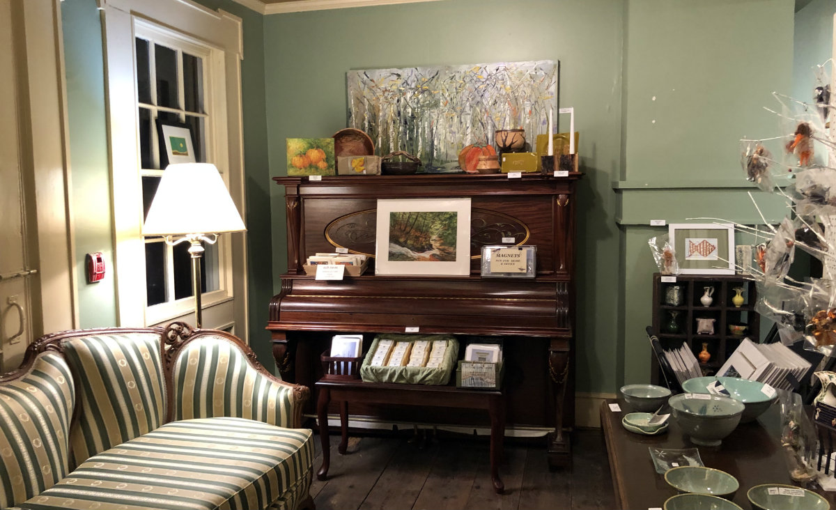 The antiques and art-filled parlor