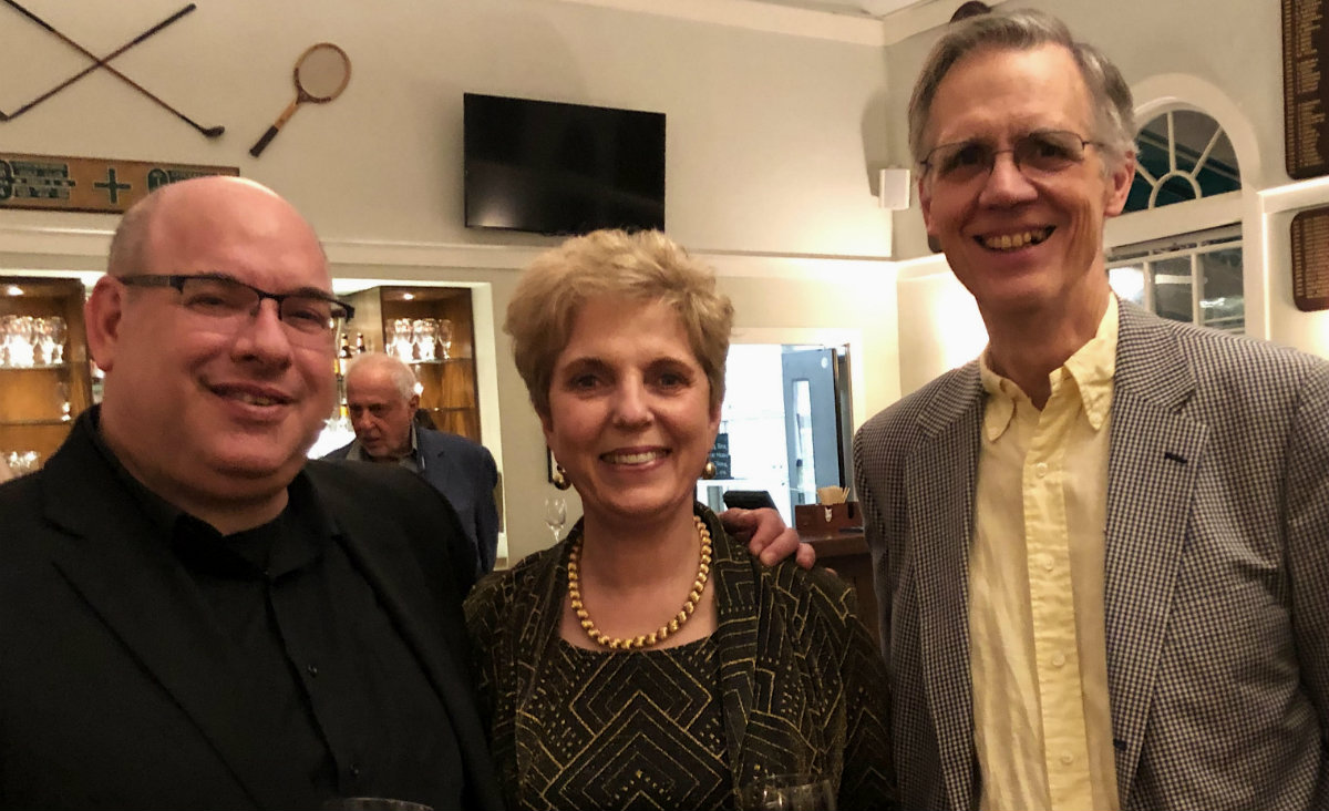 Musician Michael Strauss with CEWM president Marcie Setlow and board member Michael Wise. Musician Michael Strauss with CEWM president Marcie Setlow and board member Michael Wise.
