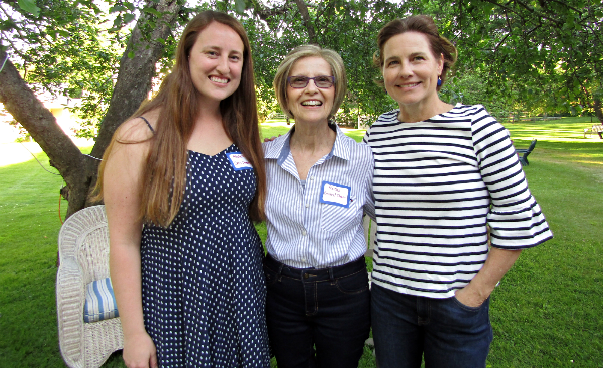 BIC&#39;s new executive director, Michelle Lopez, with BIC board chair Rose Ellis and board member and host Tracy Finnegan