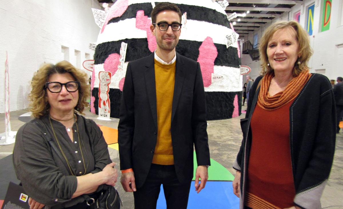 Artist Julie Evans, Robert Wiesenberger, Associate Curator of Contemporary Projects at The Clark,&nbsp;and artist Carter Hodgkin