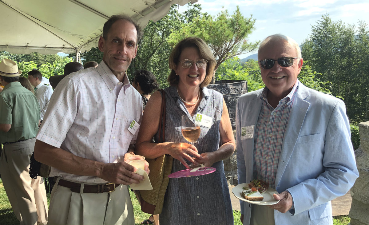Mike Smith of Gedney Farm, Lauren Smith of Berkshire Health Systems, and Ray Murray, who as a young man worked with Naumkeag owner Mabel Choate&#39;s Scottish gardener