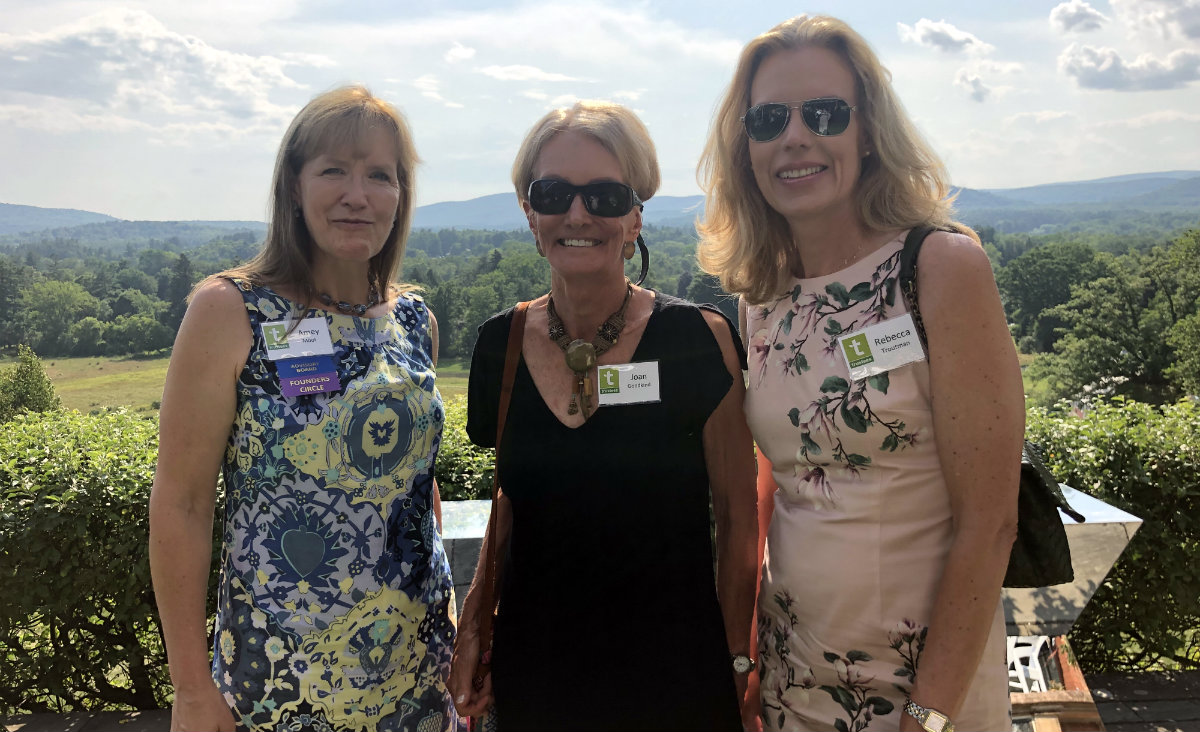 Amey Moot, an advisory board member, with Joan Goodkind and Rebecca Troutman