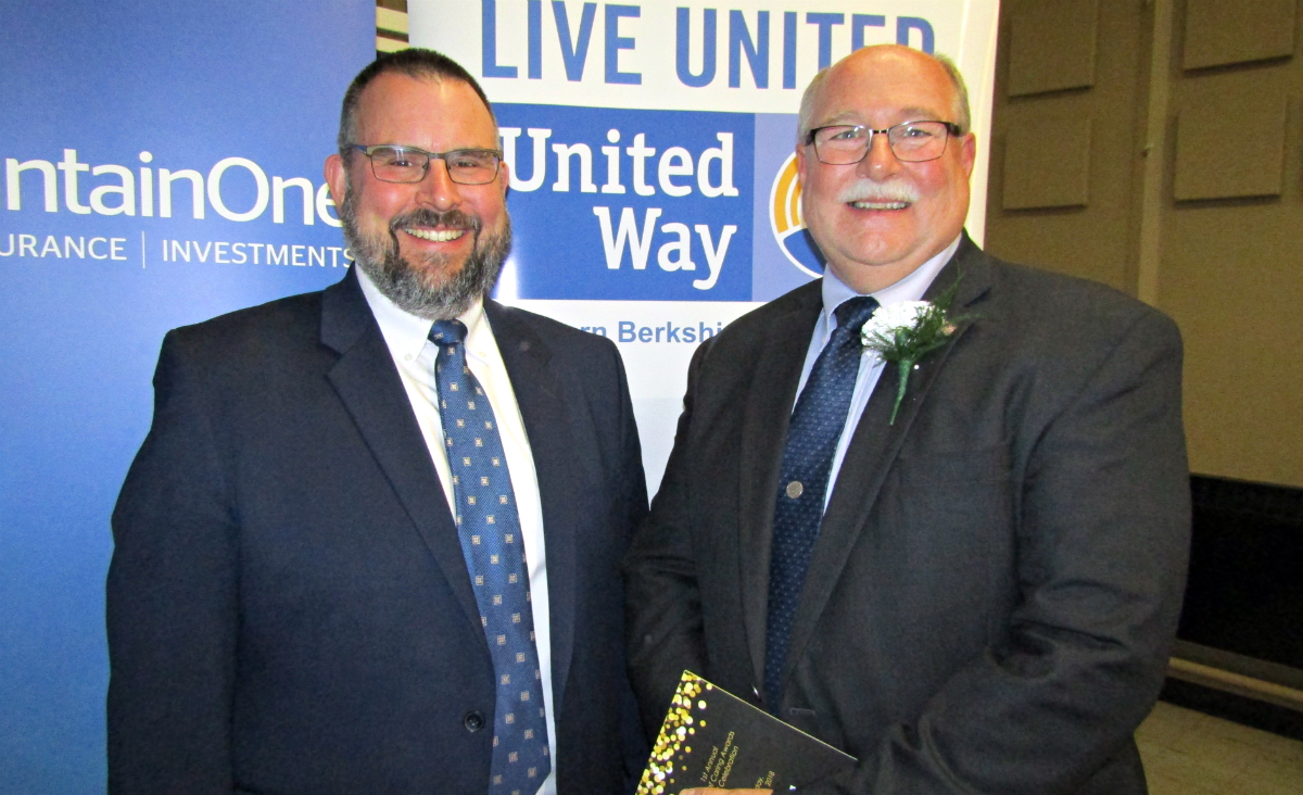 North Adams Mayor&nbsp;Tom Bernard&nbsp;with&nbsp;Dick Alcombright