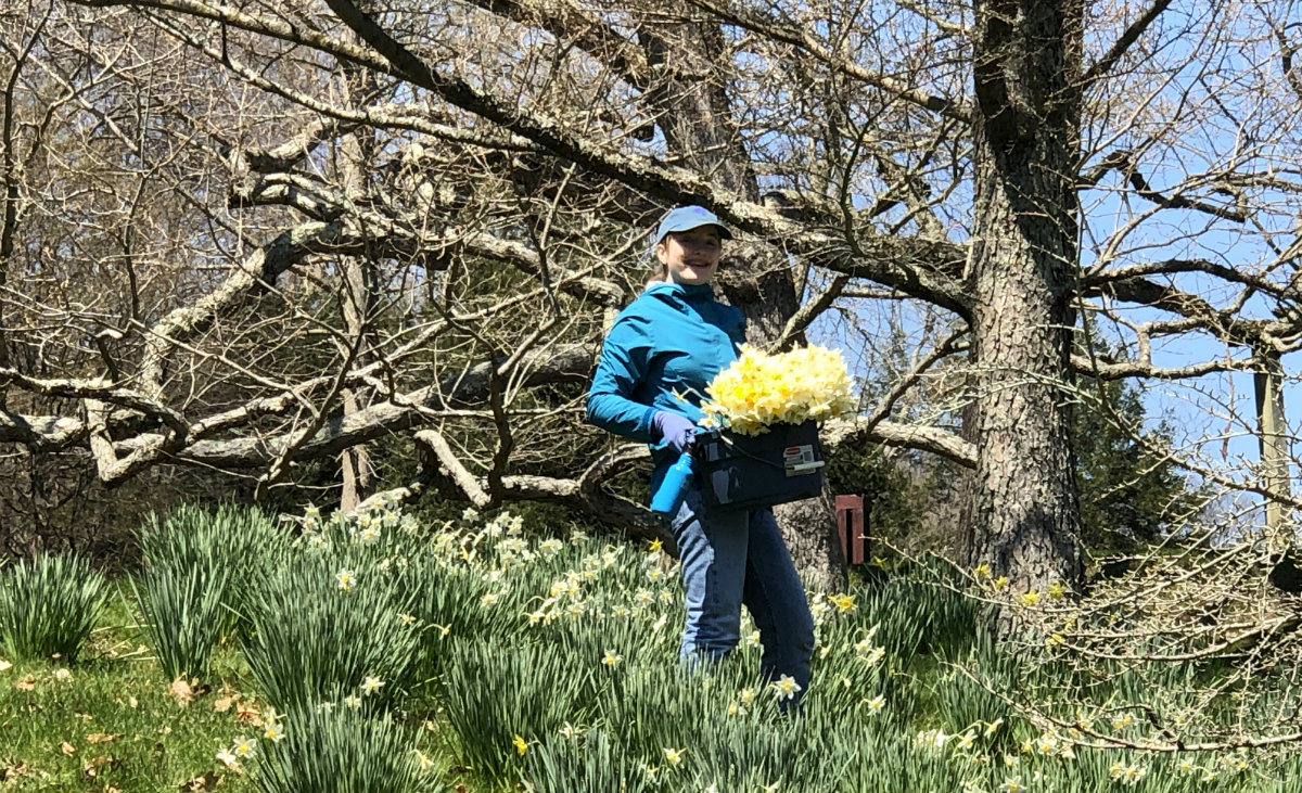 Nell Stevens with some of her harvest.