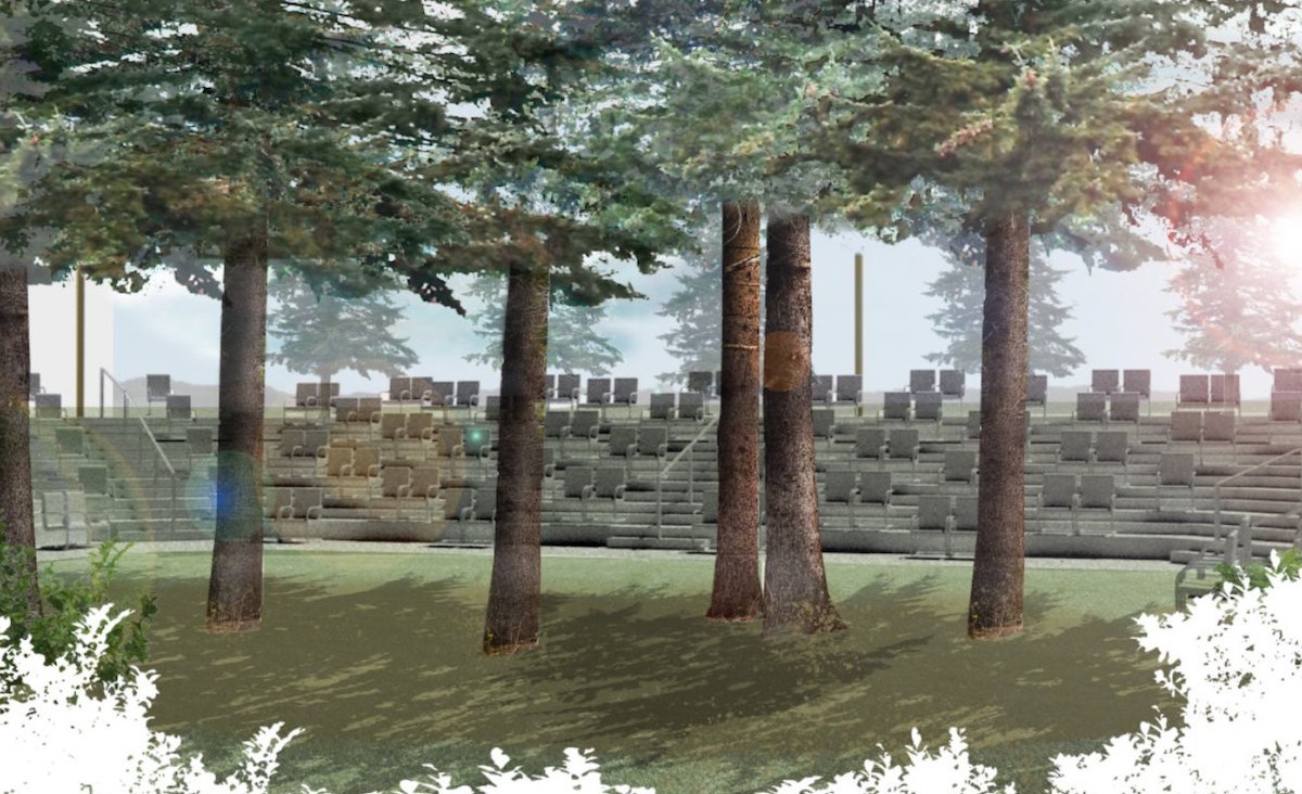 Shakespeare &amp; Co&#39;s New Spruce Theatre, with socially distant seating