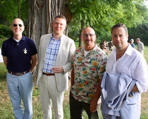 Gary Newman, Tom Sellar and Anthony Napoli, with the artistic director for theater and dance at the Fisher Center, Gideon Lester. Gary Newman, Tom Sellar and Anthony Napoli, with the artistic director for theater and dance at the Fisher Center, Gideon Lester.