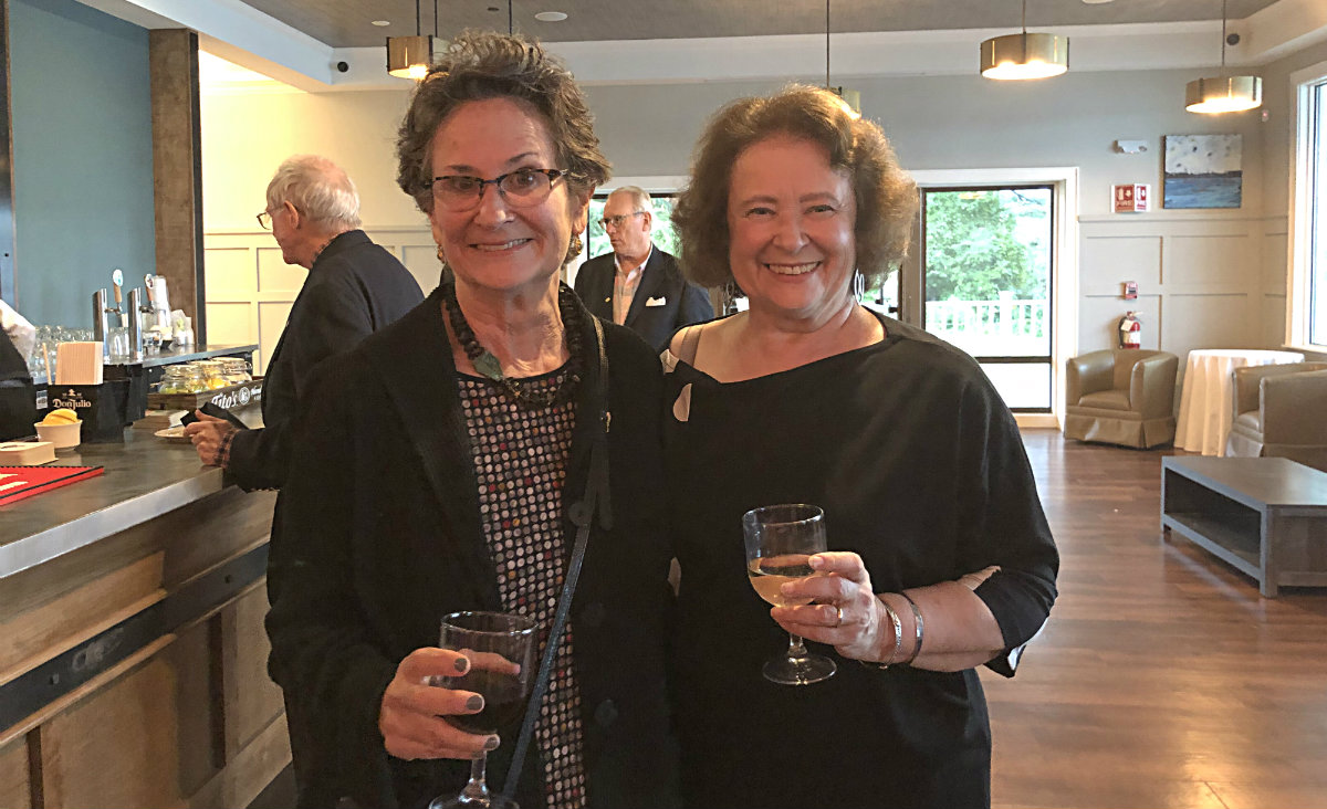 Hope Davis and Barbara Sussman Goldberg, president of the Lenox Library Board of Trustees