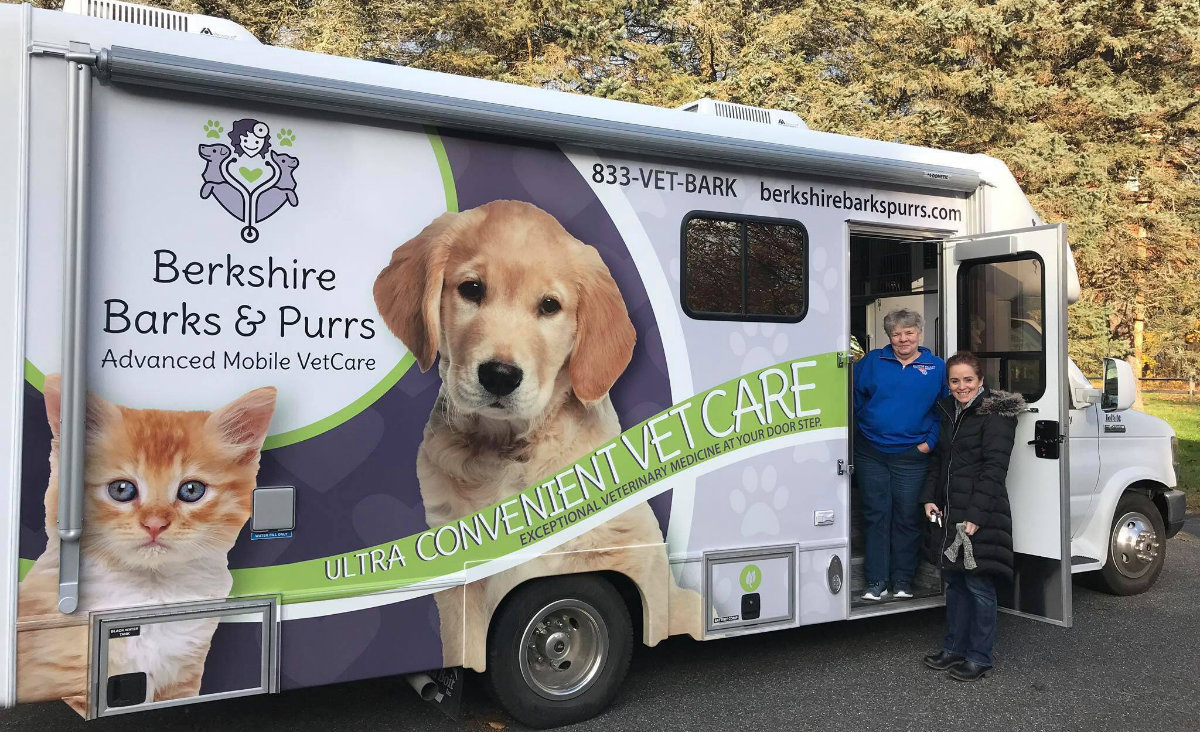 Dr. Fahey outside the van, with her mom, Janice Miller. Dr. Fahey outside the van, with her mom, Janice Miller.