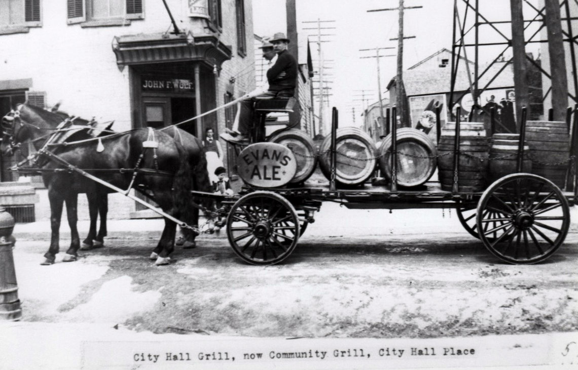 View from the corner of Cherry Alley and City Hall Place facing west (just behind Hudson Hall)