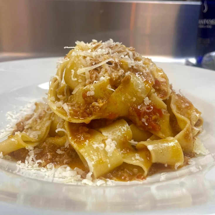 Tagliatelle with a beef, veal, and pork rag&ugrave;&nbsp;