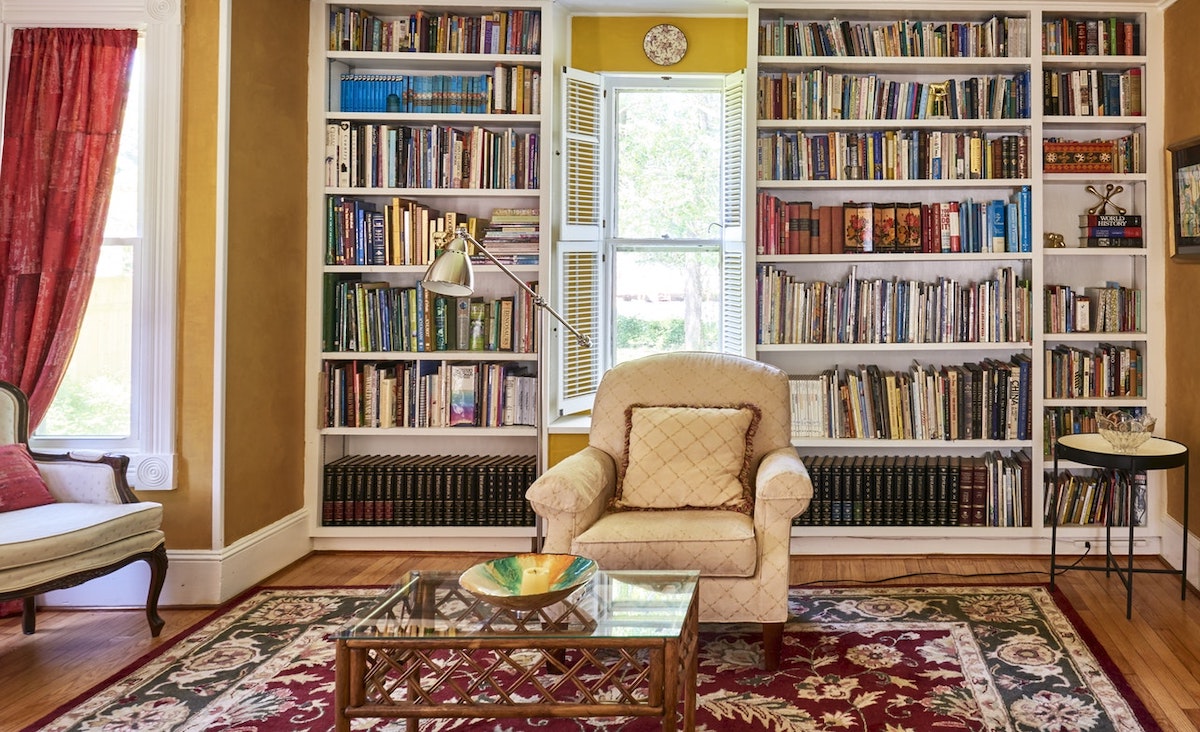 Built-in bookshelves