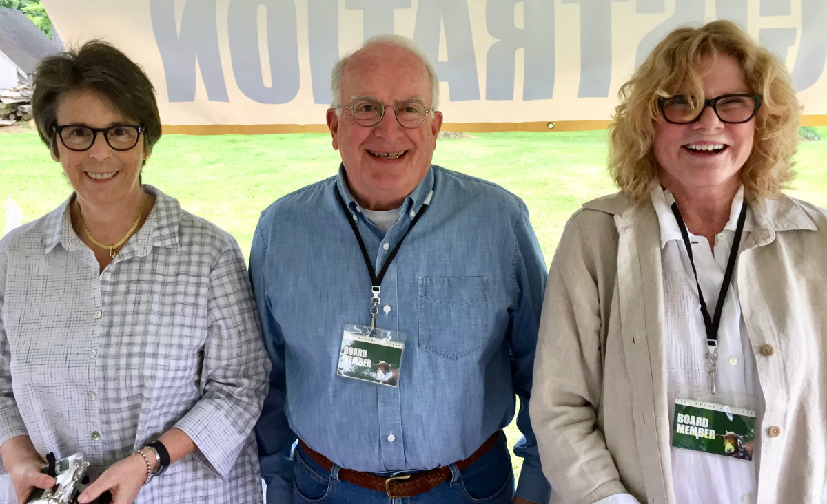 Lucy Pierpont, the library&#39;s marketing and special events director, Jim Blacketter, and Michaela Lawrence, board secretary.
