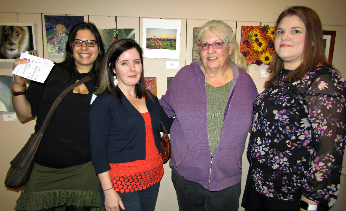 BAA board member Jayme Kurland, Noel Henebury, Dorothy Martell, a donating artist,&nbsp;and Bethany Pelletier