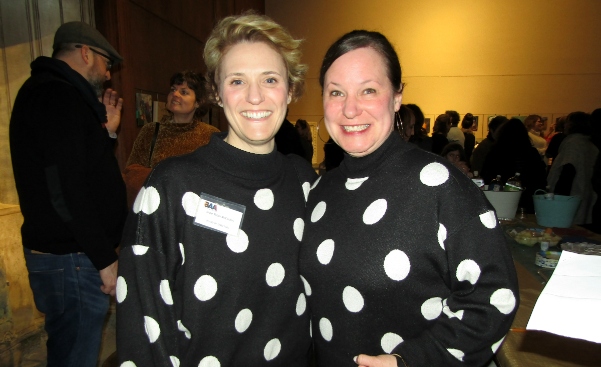 Accidental twinning by artist and BAA board member Jesse Tobin McCauley and Jackie Wendling Accidental twinning by artist and BAA board member Jesse Tobin McCauley and Jackie Wendling