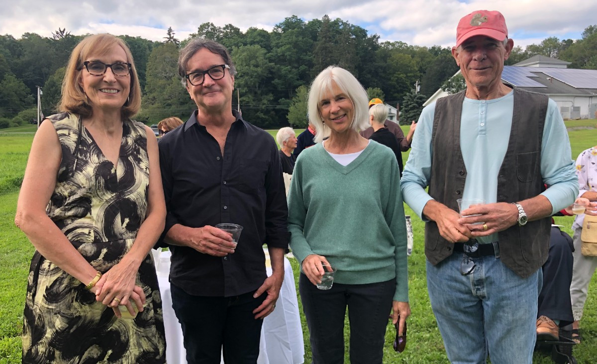 Cathy Redlich, president of Ancram Opera House's board of directors; Jeffrey Mousseau, AOH co-director; Joan Hunter and Jim Hunter Cathy Redlich, president of Ancram Opera House's board of directors; Jeffrey Mousseau, AOH co-director; Joan Hunter and Jim Hunter