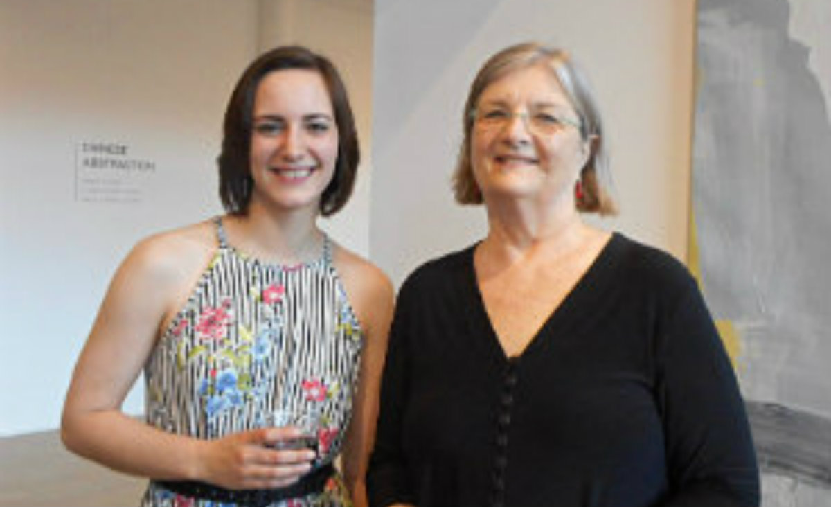 Kristen Jussila, director of Cynthia-Reeves, with Susan Baker, editor of Art New England.