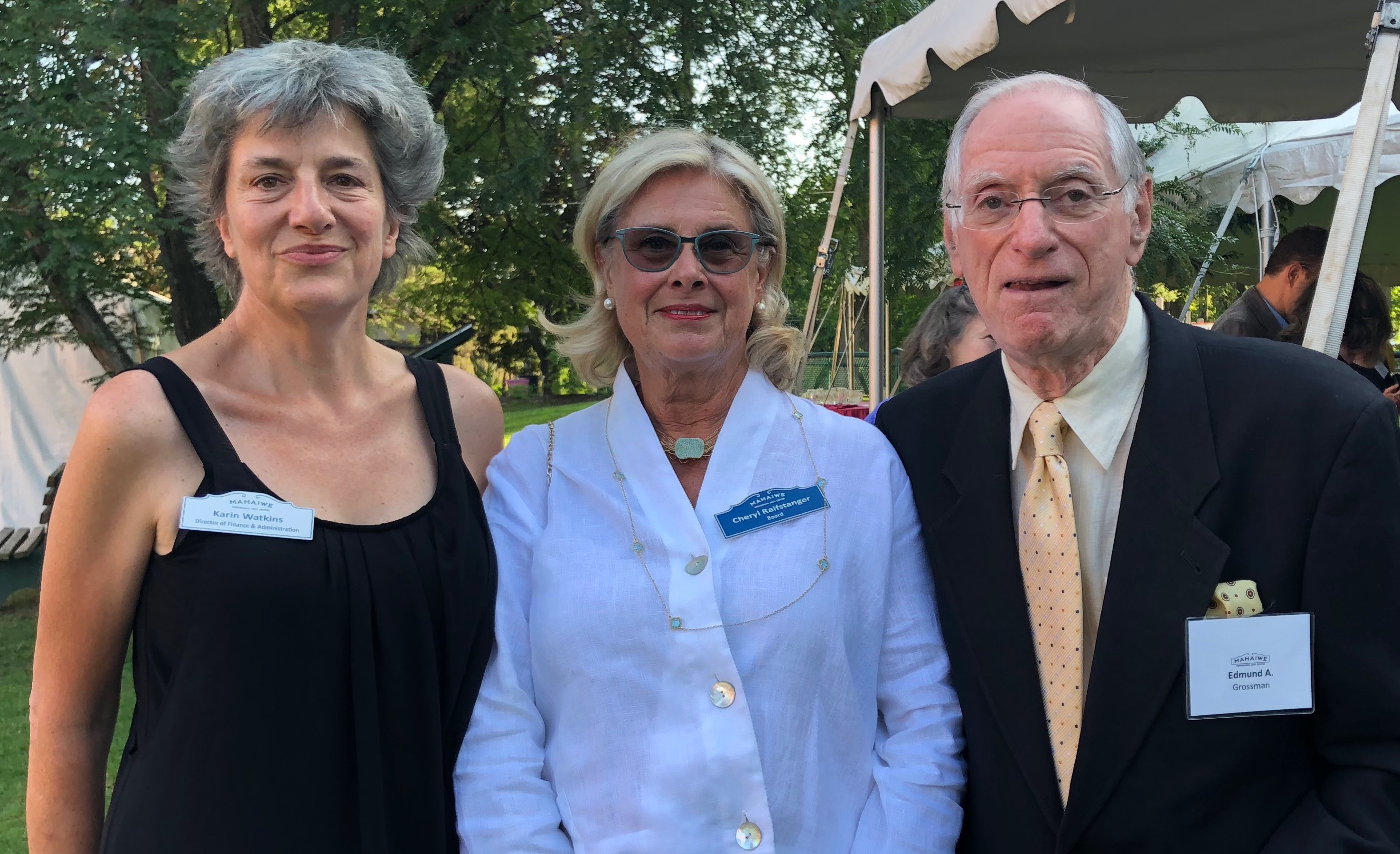 Mahaiwe director of finance &amp; administration Karin Watkins, board member Cheryl Raifstanger and Edmund A. Grossman