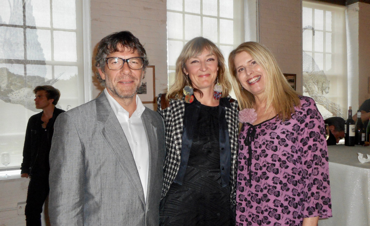 Tony Colton&nbsp;with two of the Consenses contributors,&nbsp;Meghan Hildebrand, an artist, and&nbsp;Elise Paschen, a poet.