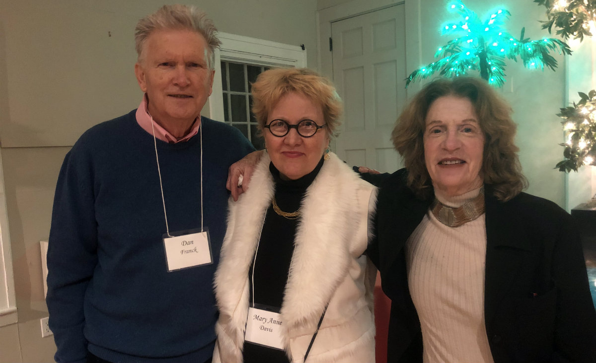 Don Franck, porcelain artist Mary Anne Davis, and Linda Horn.