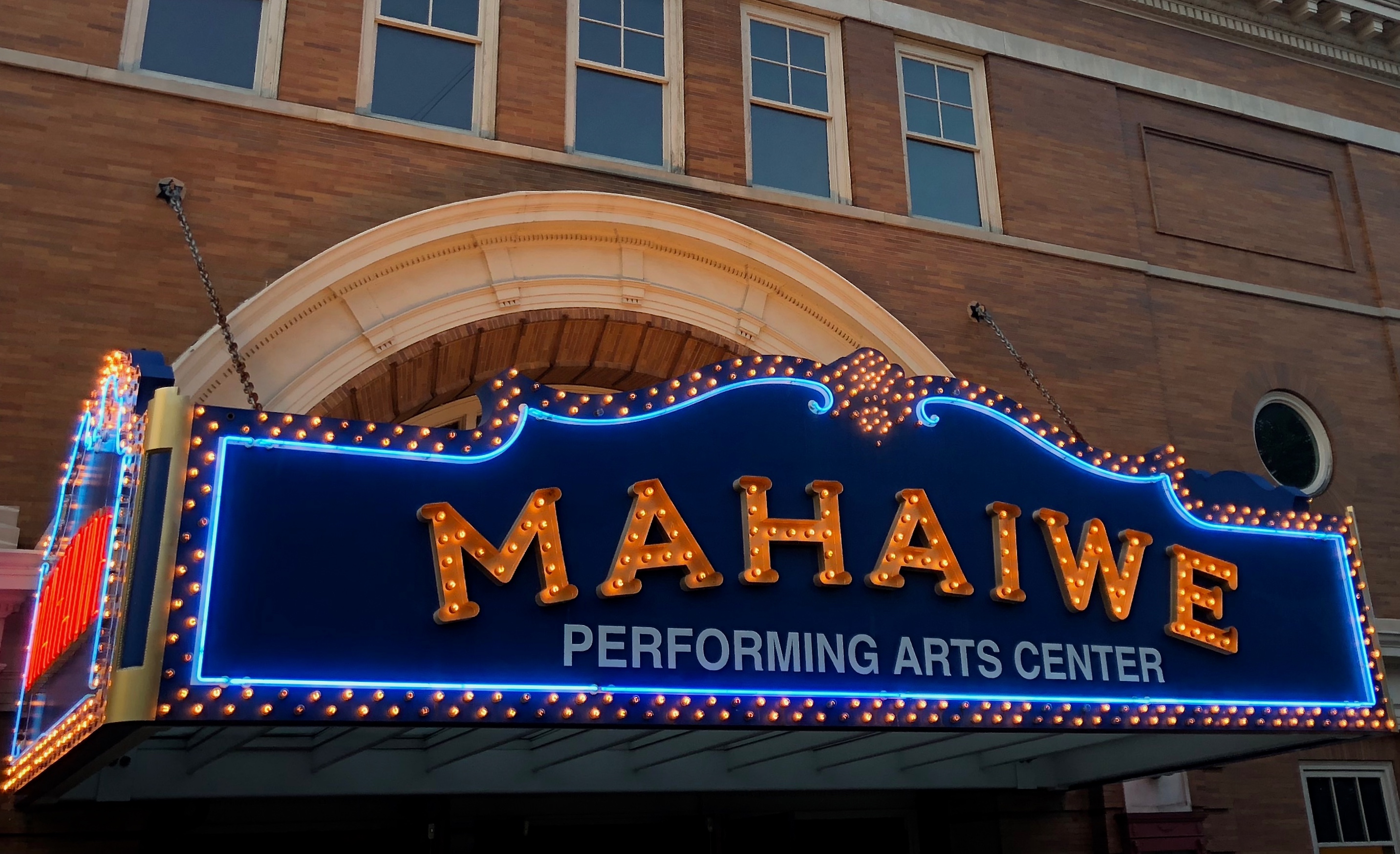 The theater&#39;s original 1930s marquee was reconstructed as part of the Mahaiwe Performing Arts Center $9 million restoration project.