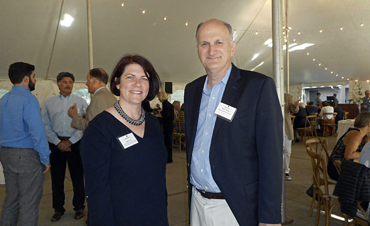 Sue Elliott, director of the Tanglewood Learning Institute, currently under construction, and Mark Volpe, BSO managing director.