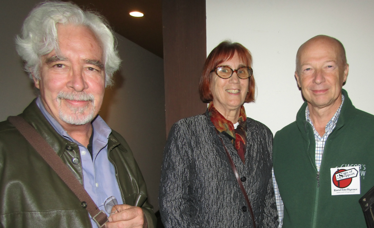 Authors David Lyon and Patricia Harris, who participated in&nbsp;Shaker Kitchen Day, with RI Publisher Mark Williams.