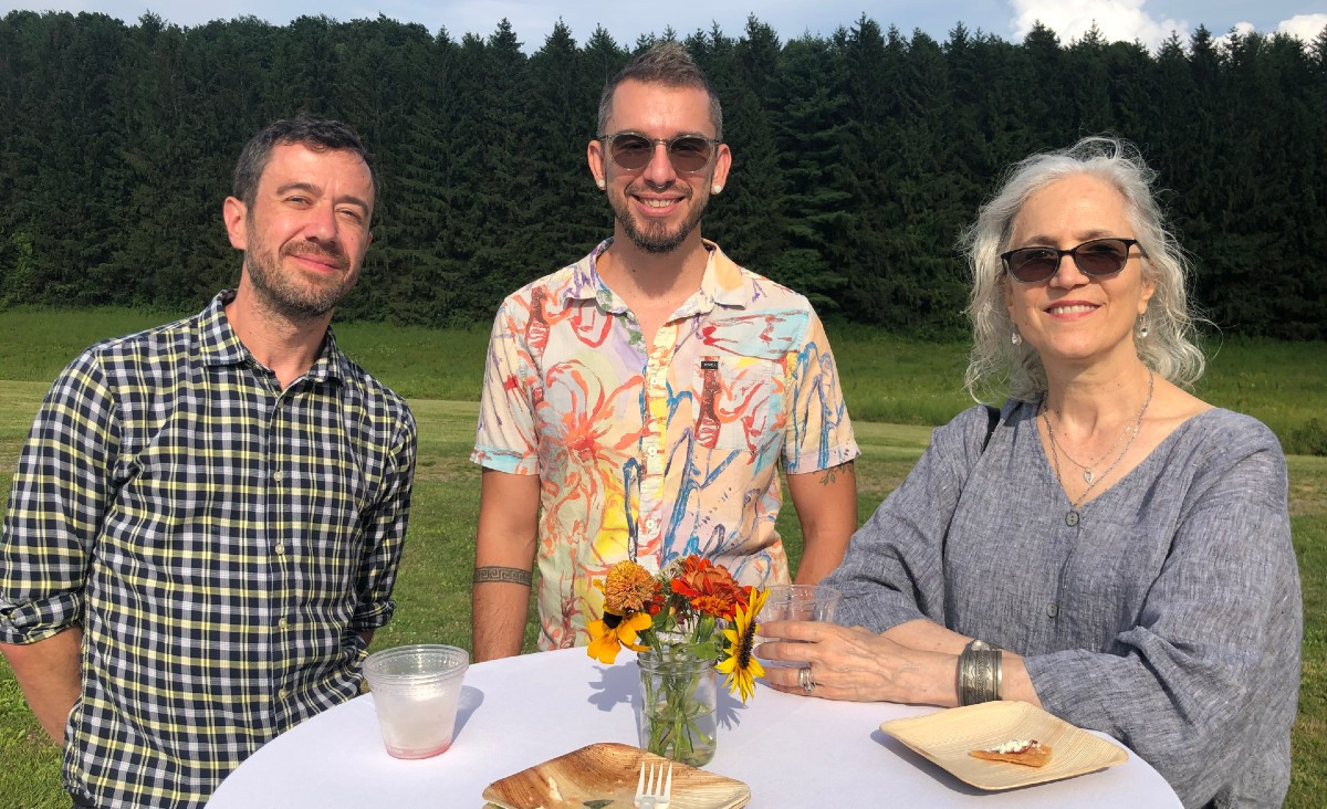 Josh Satterthwaite, vice-president of operations at Great Performances Catering; Andrew Speros;&nbsp;and Robyn Stein, a consultant