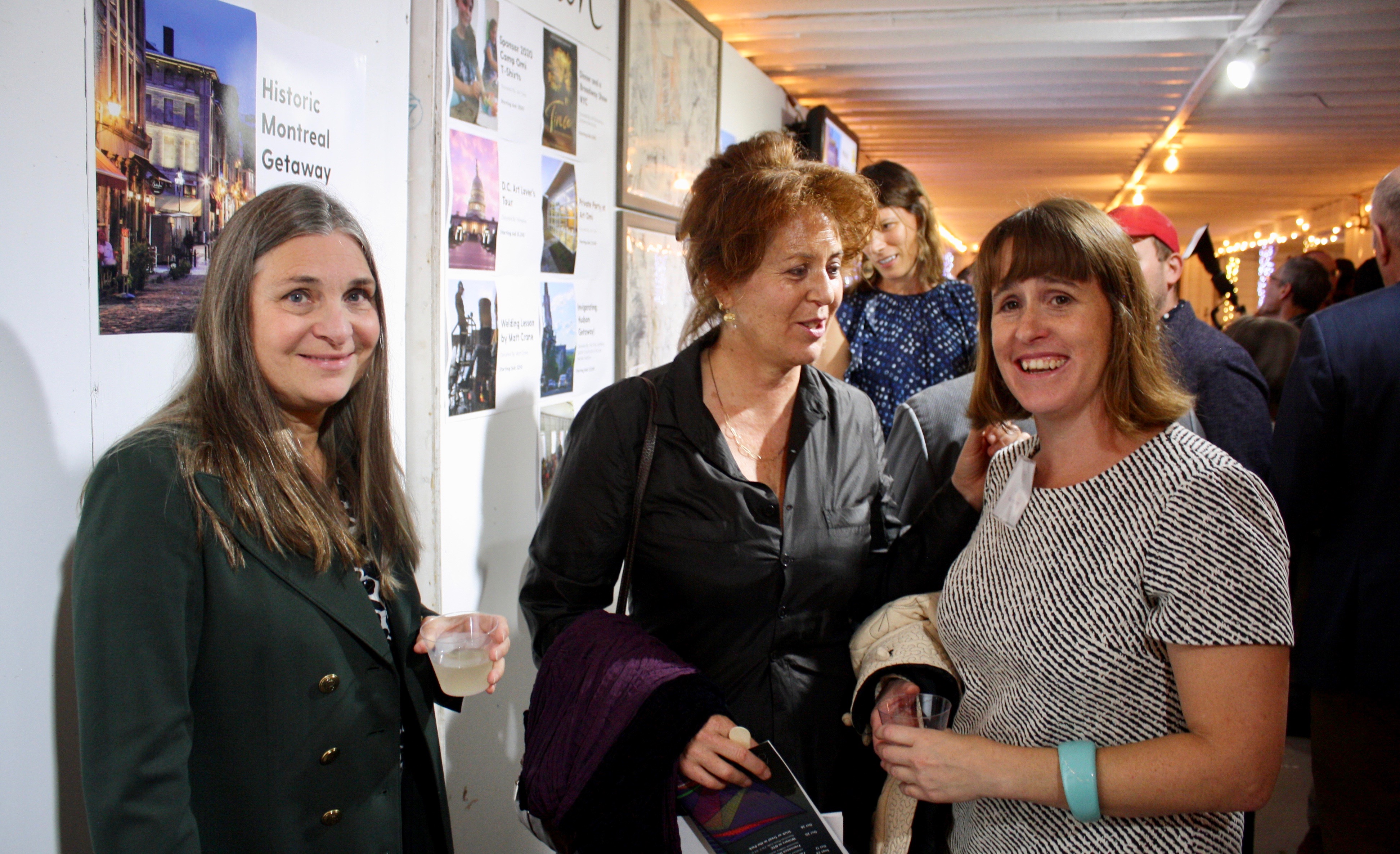Carrie Schoenfeld, an artist and singer for the band Energy Whores, with artist Anita Glesta and Art Omi Curator Nicole Hages