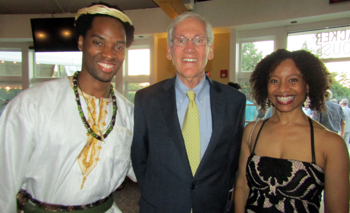 Actors&nbsp;Deaon Griffin-Pressley&nbsp;and&nbsp;Nehassaiu deGannes&nbsp;flank&nbsp;Woody Exley