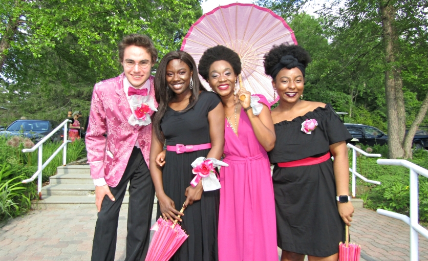 Evan Silverstein, Cat Christmas, Ashli Funches and Angelique Dinn greet guests at this year's Shakespeare & Company gala. Evan Silverstein, Cat Christmas, Ashli Funches and Angelique Dinn greet guests at this year's Shakespeare & Company gala.