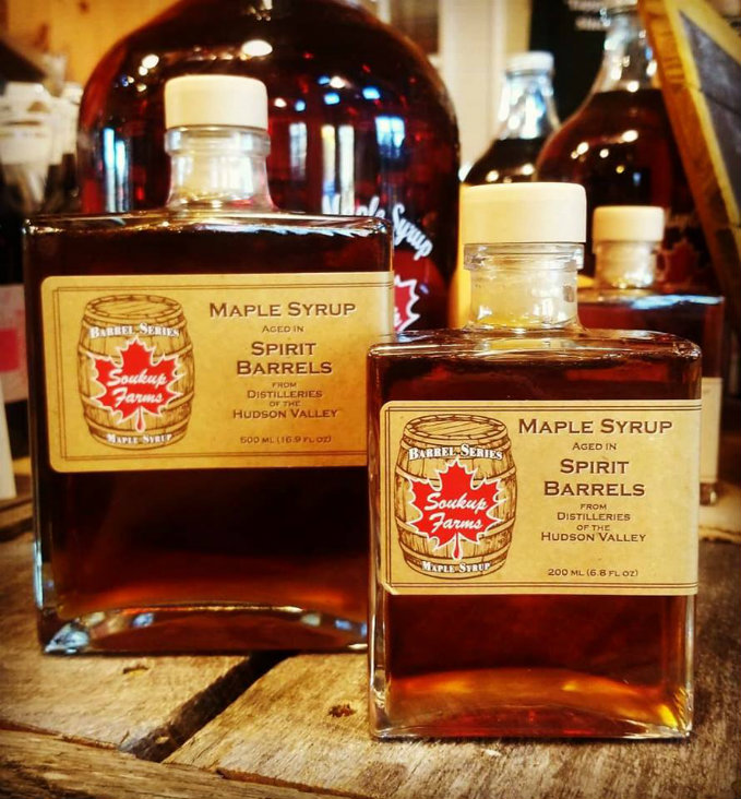 Soukup Farms barrel-aged maple syrup. Photo courtesy Soukup Farms.