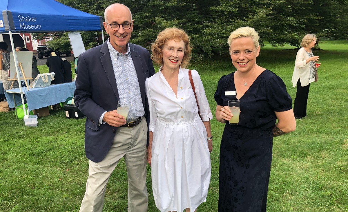 Larry Harman, Barbara Kotlikoff, and Lacy Schutz, the museum&#39;s executive director