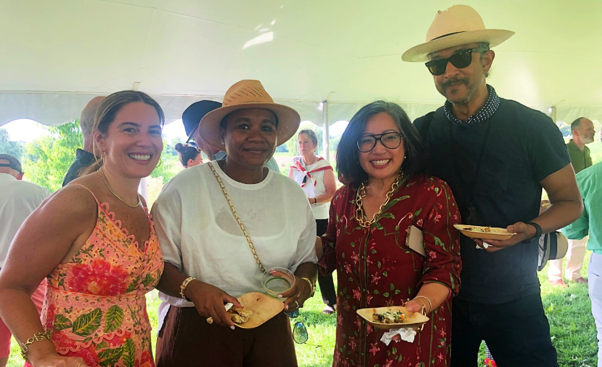 Anita Sibony de Adelsberg, Nichole Saland, and Karen Suen-Cooper and Martin Cooper of The Punctilious Mr. P&#39;s Place Card Company.